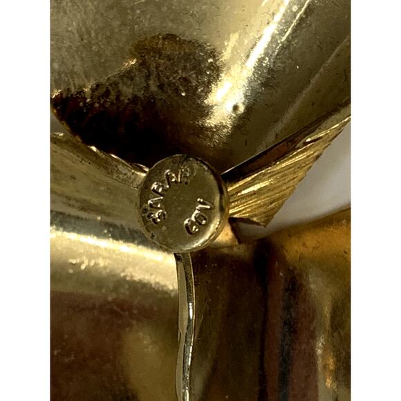 Gold Three Leaf Flower Brooch Pin Sarah Coventry Large 2669 Original Box - Picture 11 of 15